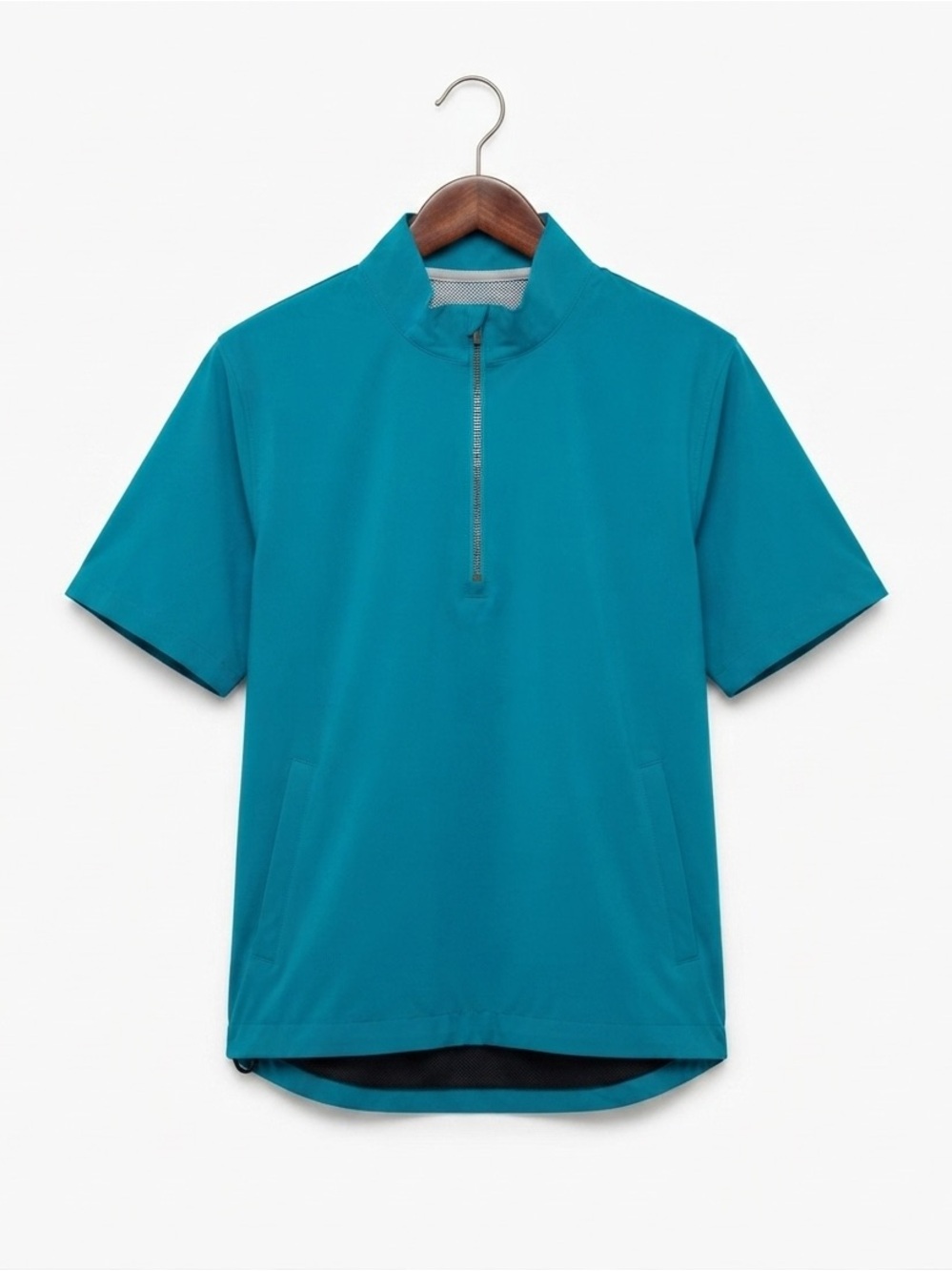 Cutter & Buck WeatherTec Short Sleeve Half-Zip Golf Pullover - Teal - Size SMALL